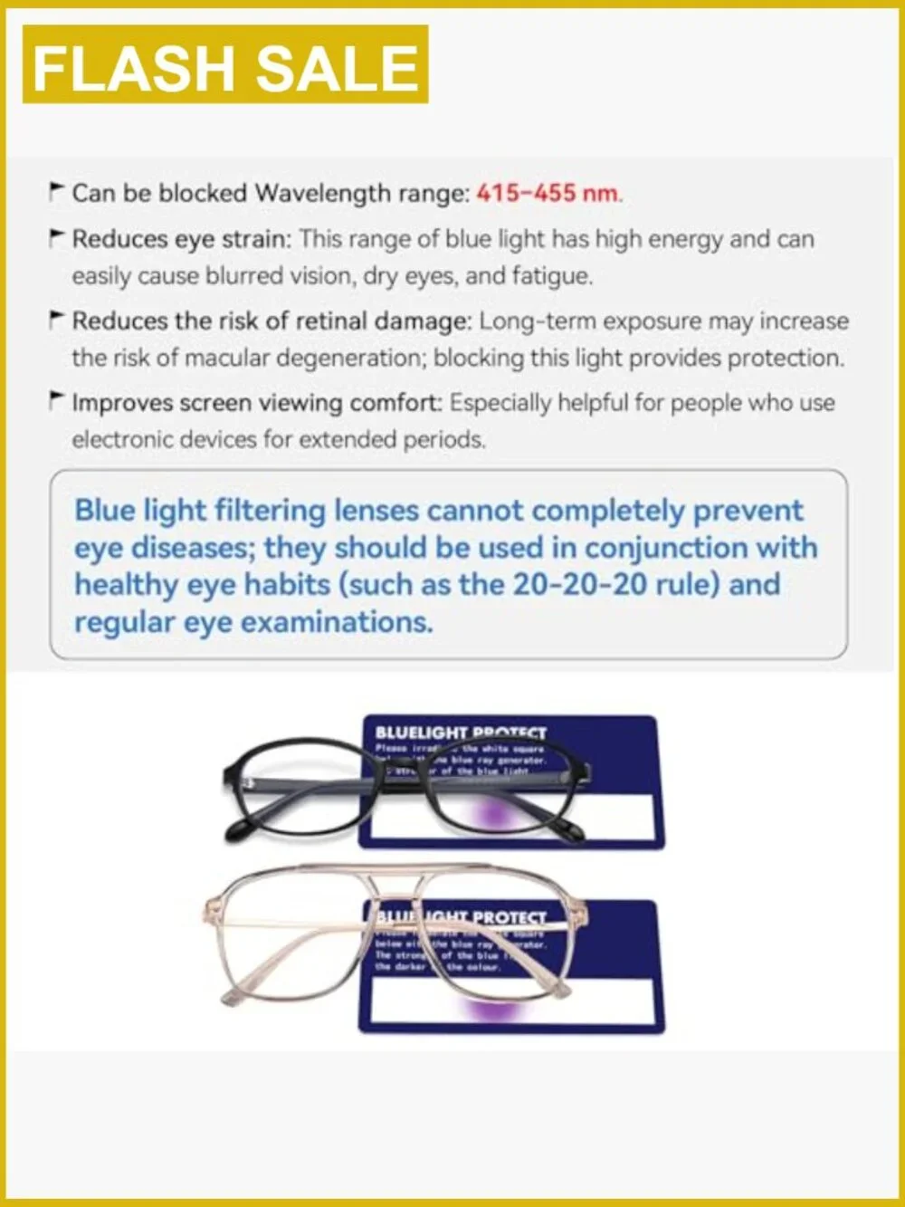 Oversized Aviator Blue Light Blocking Computer Glasses Anti Eyestrain